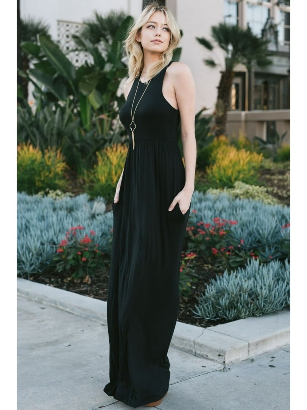 Black Sleeveless Maxi Dress - Classic Women's Summer Dress